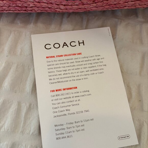 Authentic Coach Hamptons Striped Multicolor Straw tote - Picture 6 of 10